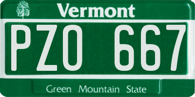 VT license plate PZO667