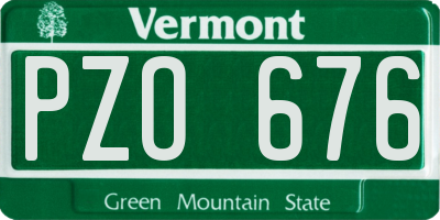 VT license plate PZO676