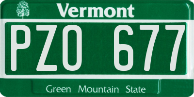 VT license plate PZO677