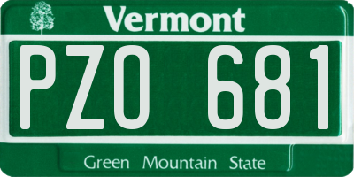 VT license plate PZO681