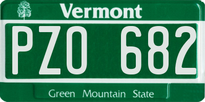 VT license plate PZO682