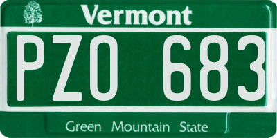 VT license plate PZO683