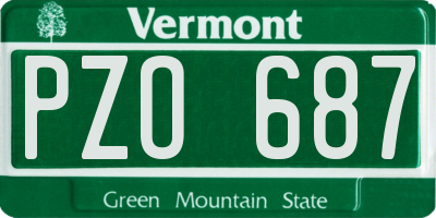VT license plate PZO687