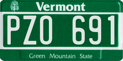 VT license plate PZO691