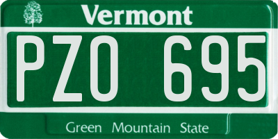 VT license plate PZO695