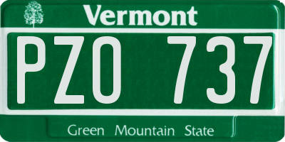 VT license plate PZO737