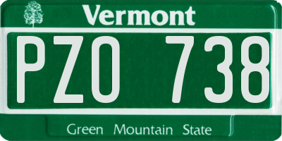 VT license plate PZO738