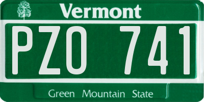 VT license plate PZO741