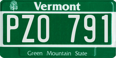 VT license plate PZO791