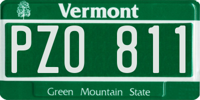 VT license plate PZO811