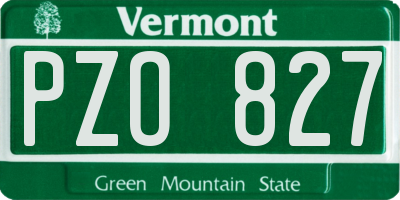 VT license plate PZO827