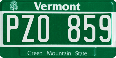 VT license plate PZO859