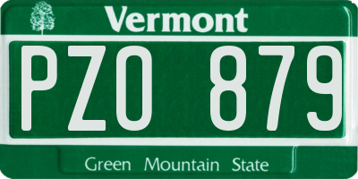 VT license plate PZO879
