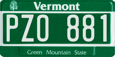 VT license plate PZO881