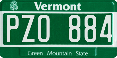 VT license plate PZO884