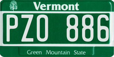 VT license plate PZO886
