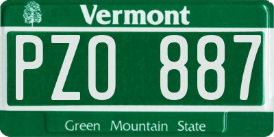 VT license plate PZO887