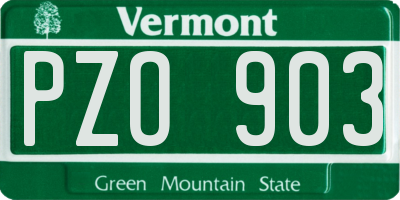 VT license plate PZO903