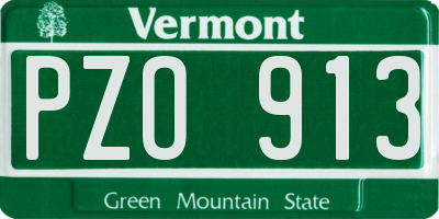 VT license plate PZO913
