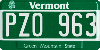 VT license plate PZO963