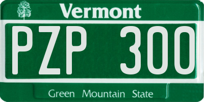 VT license plate PZP300