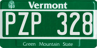 VT license plate PZP328