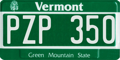 VT license plate PZP350