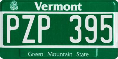 VT license plate PZP395