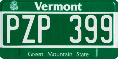 VT license plate PZP399