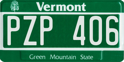 VT license plate PZP406