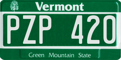 VT license plate PZP420