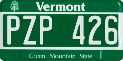 VT license plate PZP426