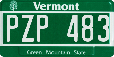 VT license plate PZP483