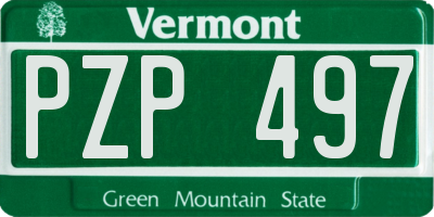 VT license plate PZP497
