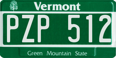 VT license plate PZP512