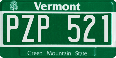 VT license plate PZP521