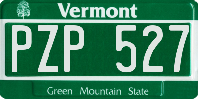 VT license plate PZP527