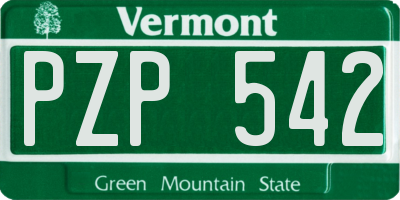 VT license plate PZP542