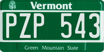 VT license plate PZP543