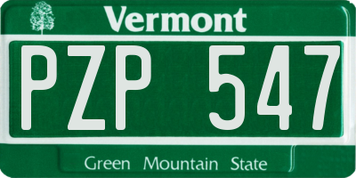 VT license plate PZP547