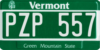 VT license plate PZP557