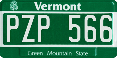 VT license plate PZP566