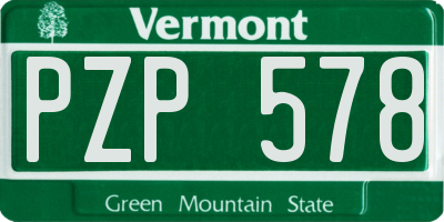 VT license plate PZP578