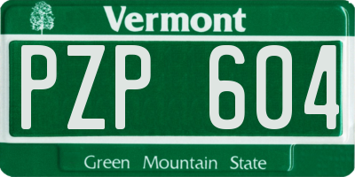 VT license plate PZP604