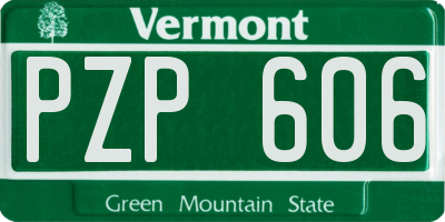 VT license plate PZP606