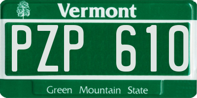 VT license plate PZP610