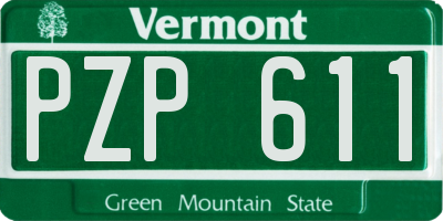 VT license plate PZP611
