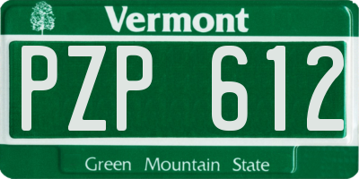 VT license plate PZP612