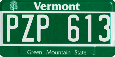 VT license plate PZP613