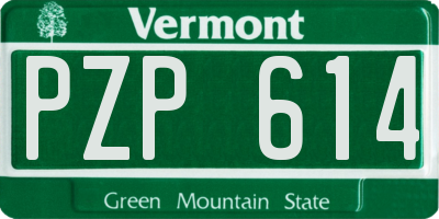 VT license plate PZP614